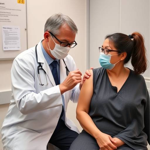 A doctor giving a flu shot to a patient in a clinic setting, highlighting the significance of preventive healthcare measures.