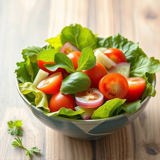 Example of descriptive alt text for an image of a healthy salad, including the ingredients.